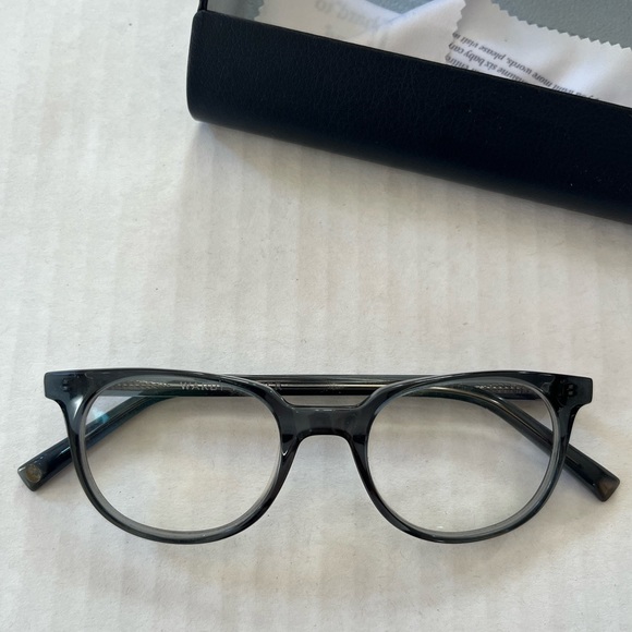 Warby Parker Keene eyeglass glasses frames blue gray 49-19-140 - Picture 2 of 6